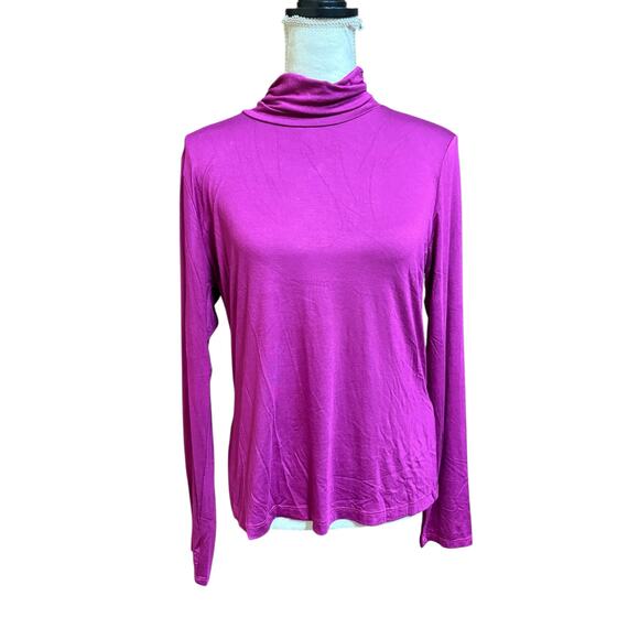 New NWT Michael Stars Berry Clara Ruched Neck Long Sleeve Turtleneck Top - L - Picture 2 of 9